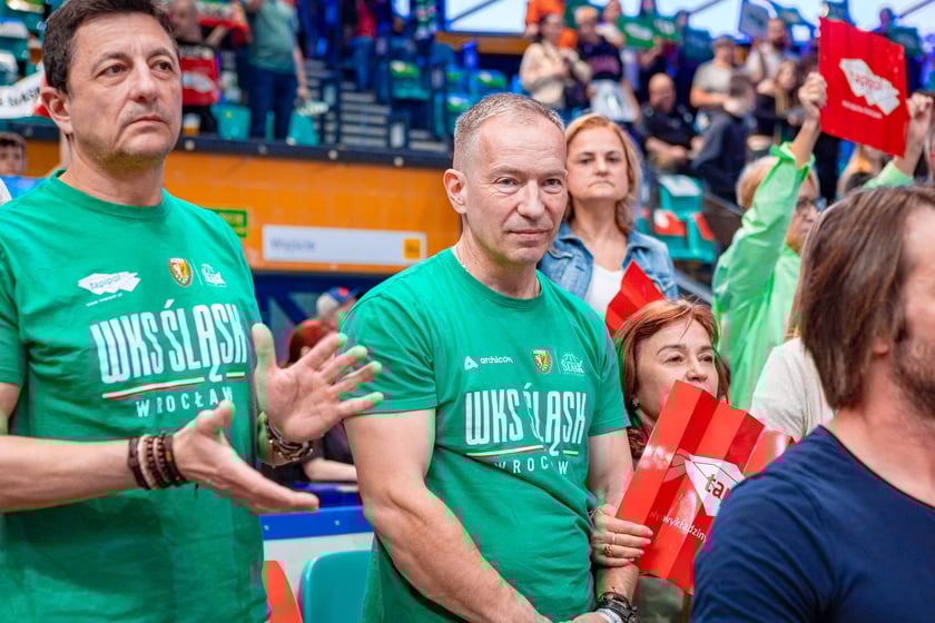 Kibice na meczu Śląska Wrocław z drużyną Arriva Polski Cukier Toruń w Orbicie