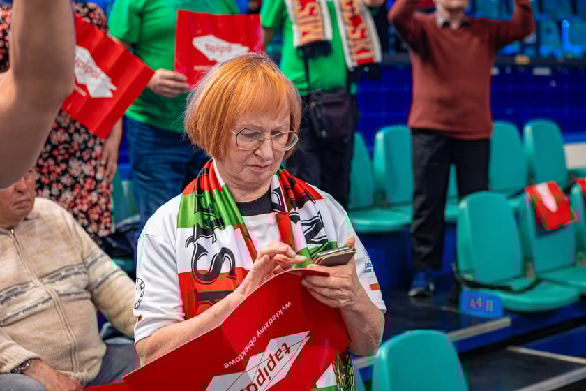 Kibice na meczu Śląska Wrocław z drużyną Arriva Polski Cukier Toruń w Orbicie