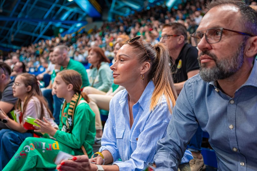 Kibice na meczu Śląska Wrocław z drużyną Arriva Polski Cukier Toruń w Orbicie