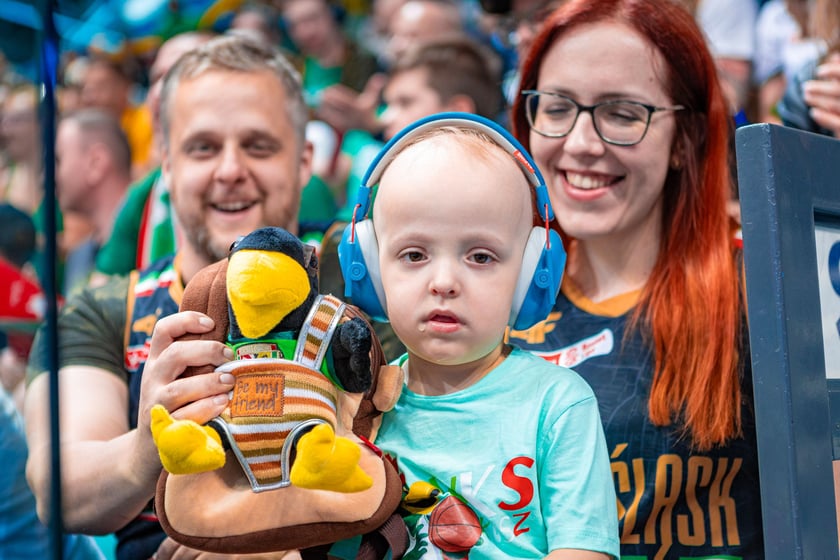 Kibice na meczu Śląska Wrocław z drużyną Arriva Polski Cukier Toruń w Orbicie