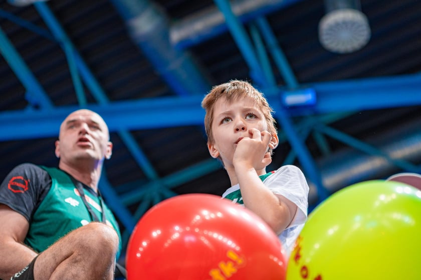 Kibice na meczu Śląska Wrocław z drużyną Arriva Polski Cukier Toruń w Orbicie