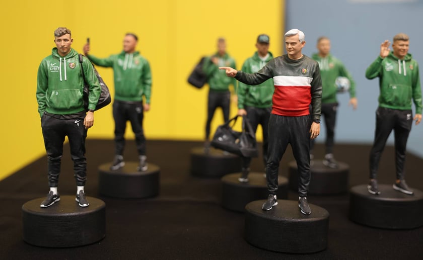 Piłkarze Śląska Wrocław w miniaturze w Kolejkowie - konferencja prasowa