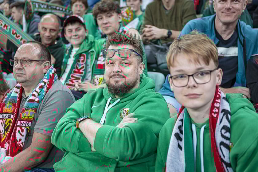 Kibice na meczu Śląska Wrocław z Cracovią na Tarczyński Arenie