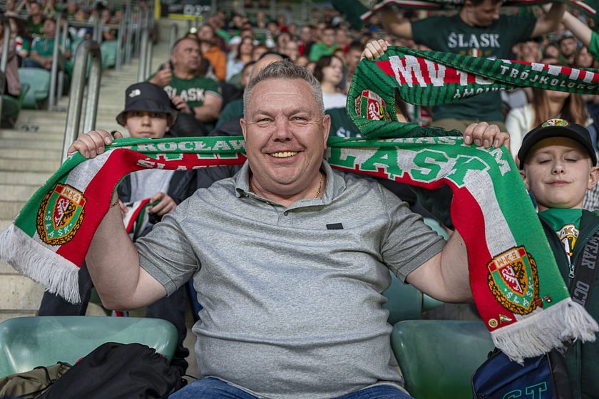 Kibice na meczu Śląska Wrocław z Cracovią na Tarczyński Arenie