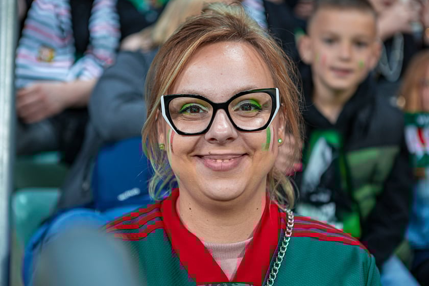 Kibice na meczu Śląska Wrocław z Cracovią na Tarczyński Arenie