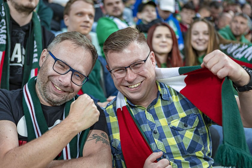 Kibice na meczu Śląska Wrocław z Cracovią na Tarczyński Arenie