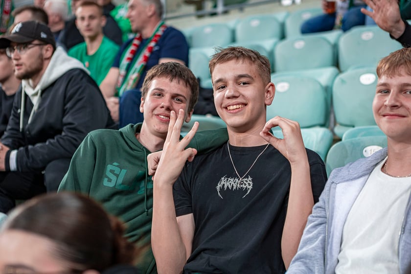 Kibice na meczu Śląska Wrocław z Cracovią na Tarczyński Arenie