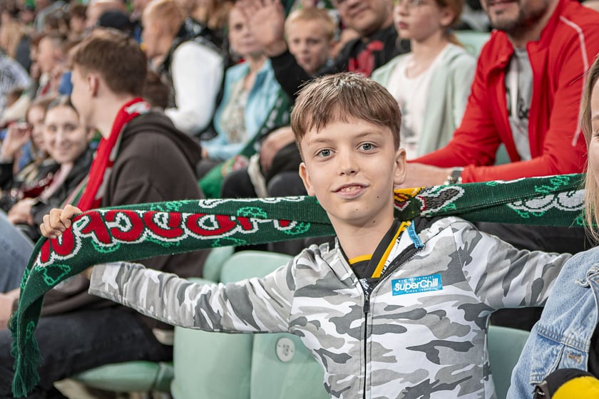 Kibice na meczu Śląska Wrocław z Cracovią na Tarczyński Arenie