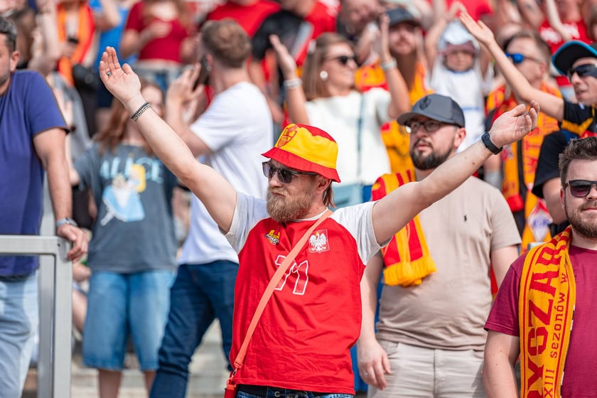 Kibice na meczu Sparta Wrocław - Stal Gorzów Wielkopolski 26 maja na Olimpijskim