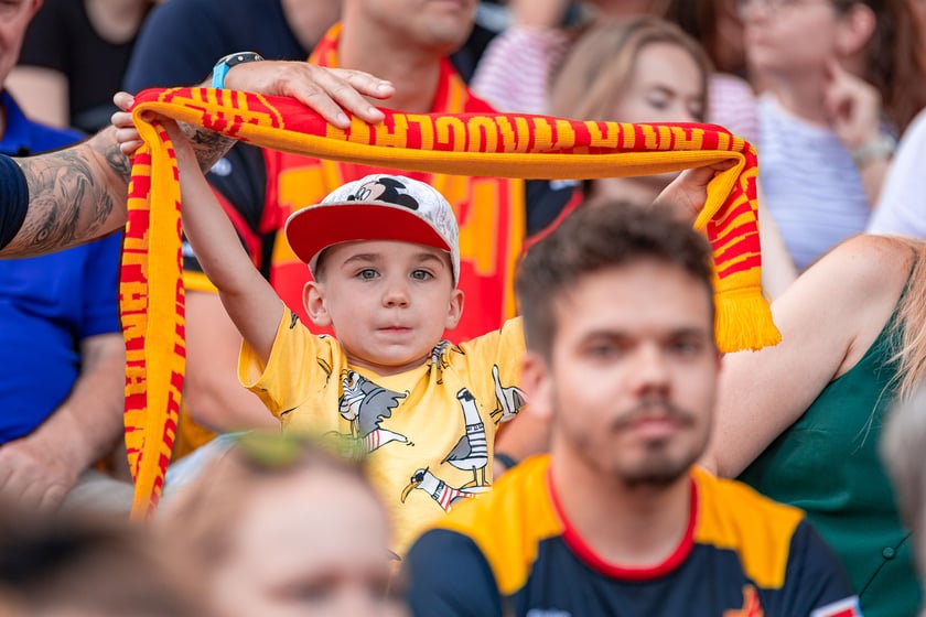 Kibice na meczu Sparta Wrocław - Stal Gorzów Wielkopolski 26 maja na Olimpijskim