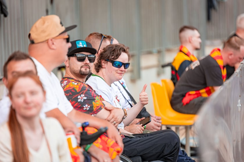 Kibice na meczu Sparta Wrocław - Stal Gorzów Wielkopolski 26 maja na Olimpijskim