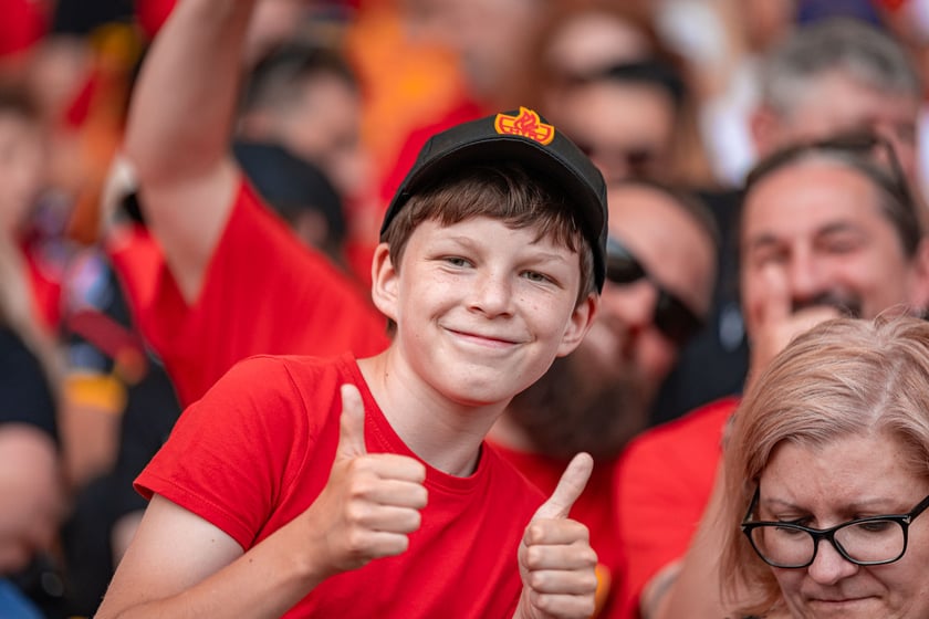 Kibice na meczu Sparta Wrocław - Stal Gorzów Wielkopolski 26 maja na Olimpijskim