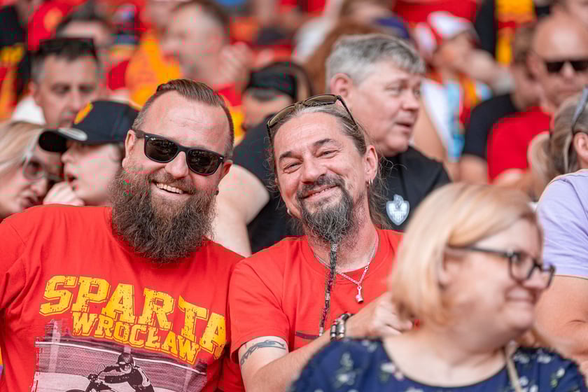 Kibice na meczu Sparta Wrocław - Stal Gorzów Wielkopolski 26 maja na Olimpijskim