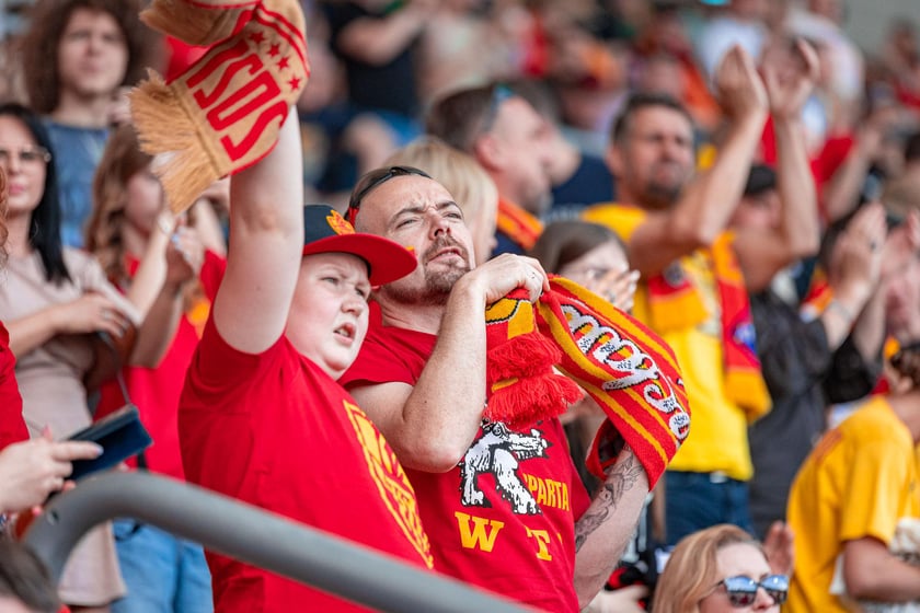 Kibice na meczu Sparta Wrocław - Stal Gorzów Wielkopolski 26 maja na Olimpijskim