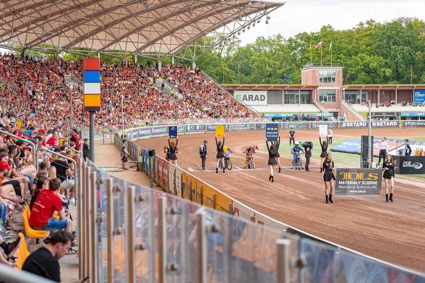 Kibice na meczu Sparta Wrocław - Stal Gorzów Wielkopolski 26 maja na Olimpijskim