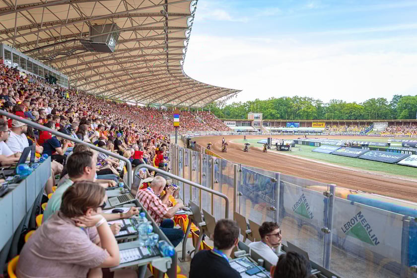 Kibice na meczu Sparta Wrocław - Stal Gorzów Wielkopolski 26 maja na Olimpijskim