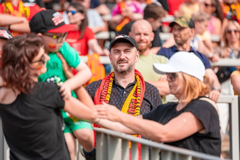 Kibice na meczu Sparta Wrocław - Stal Gorzów Wielkopolski 26 maja na Olimpijskim
