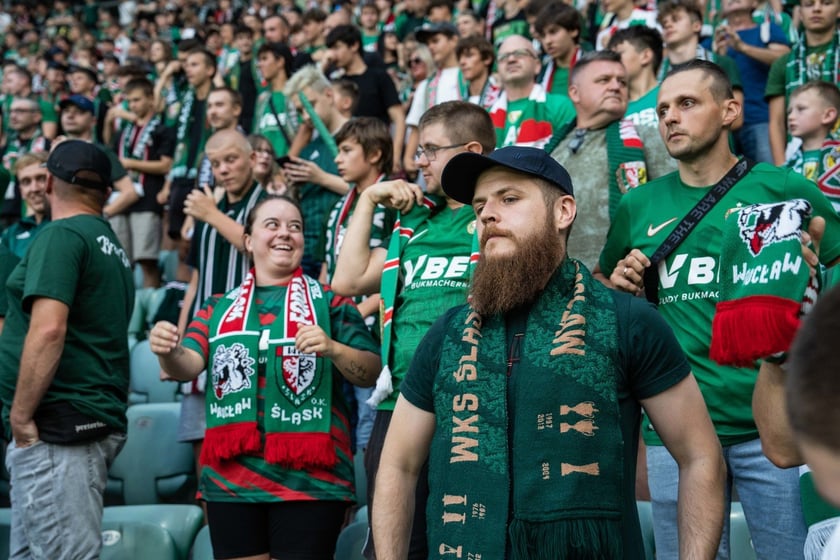 Kibice na meczu Śląska z Rygą / 1 sierpnia 2024 / Tarczyński Arena