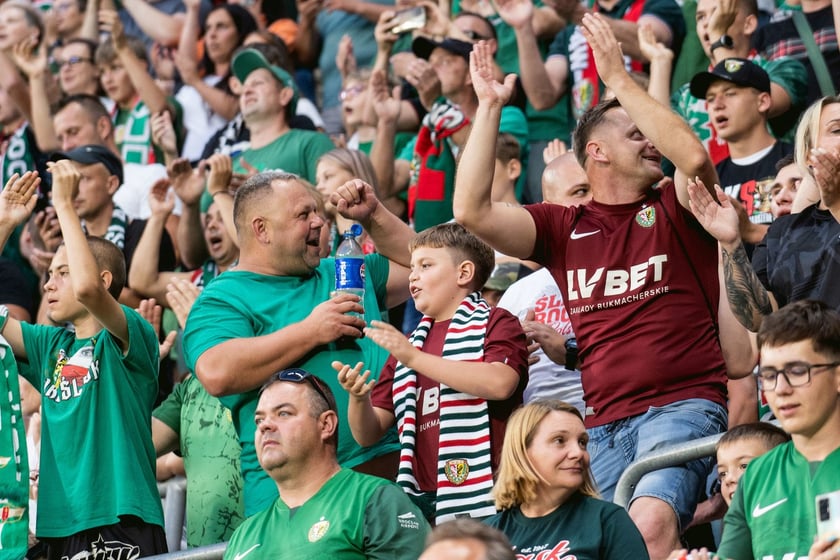Kibice na meczu Śląska z Rygą / 1 sierpnia 2024 / Tarczyński Arena