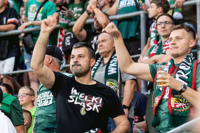 Kibice na meczu Śląska z Rygą / 1 sierpnia 2024 / Tarczyński Arena