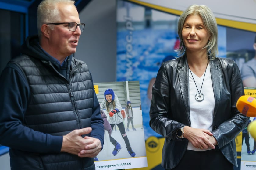 Renata Granowska (wiceprezydent Wrocławia) i Marek Łapiński (prezes WCT Spartan)