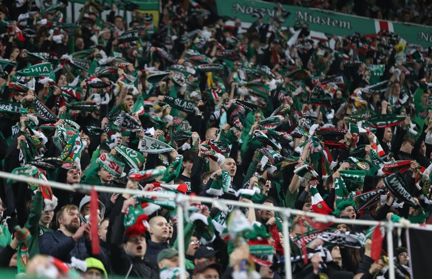 Mecz Śląska z Pogonią 7.03.2025, zdjęcia kibic&oacute;w.