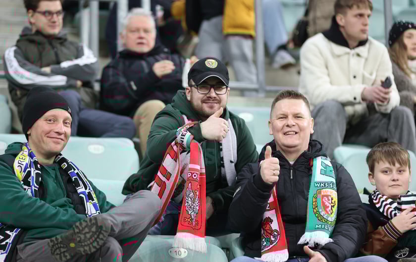 Mecz Śląska z Pogonią 7.03.2025, zdjęcia kibic&oacute;w.