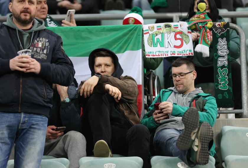 Mecz Śląska z Pogonią 7.03.2025, zdjęcia kibic&oacute;w.