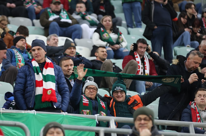 Mecz Śląska z Pogonią 7.03.2025, zdjęcia kibic&oacute;w.
