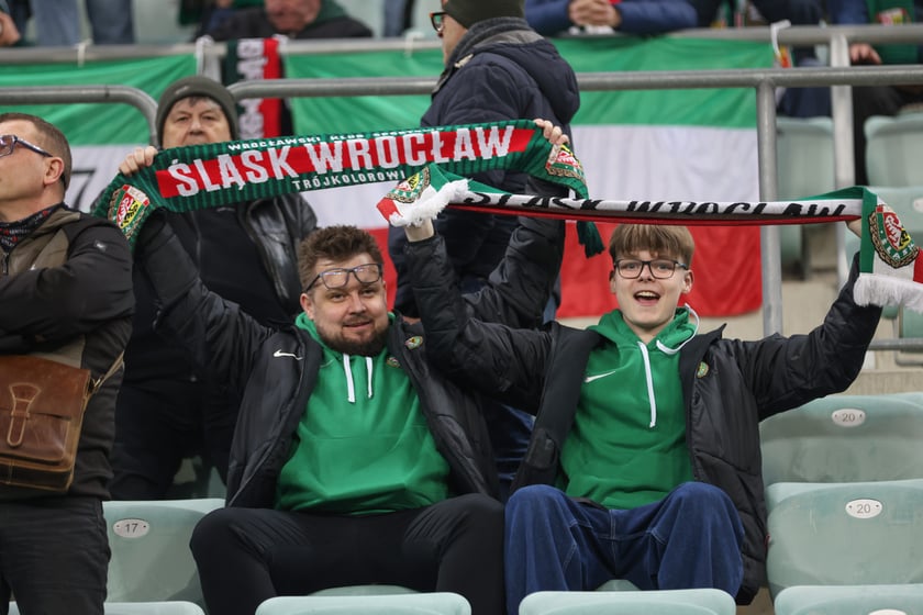 Mecz Śląska z Pogonią 7.03.2025, zdjęcia kibic&oacute;w.