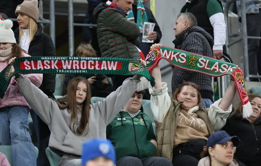 Mecz Śląska z Pogonią 7.03.2025, zdjęcia kibic&oacute;w.