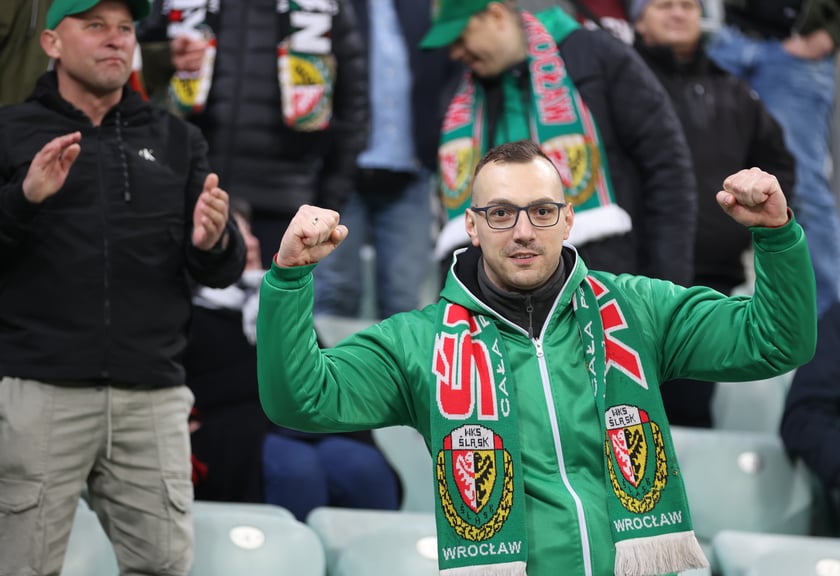 Mecz Śląska z Pogonią 7.03.2025, zdjęcia kibic&oacute;w.