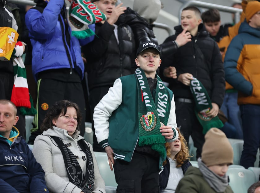Mecz Śląska z Pogonią 7.03.2025, zdjęcia kibic&oacute;w.
