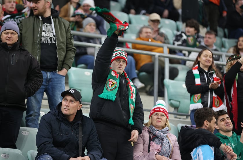 Mecz Śląska z Pogonią 7.03.2025, zdjęcia kibic&oacute;w.