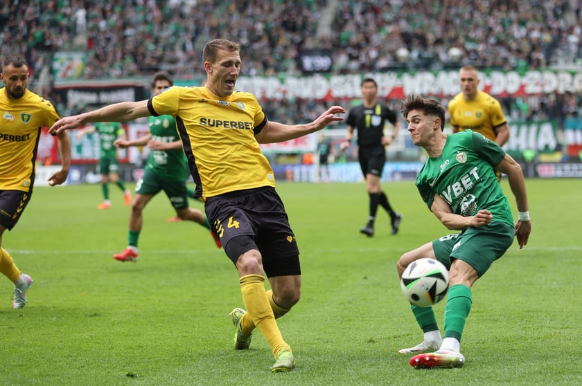 Na zdjęciach mecz Śląska Wrocław z GKS Katowice na Tarczyński Arenie w sobotę 19 kwietnia