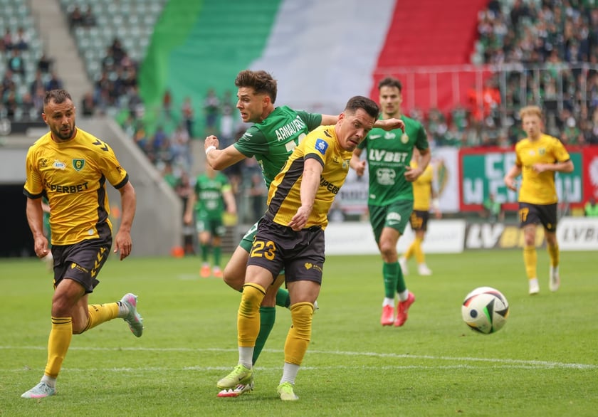 Na zdjęciach mecz Śląska Wrocław z GKS Katowice na Tarczyński Arenie w sobotę 19 kwietnia