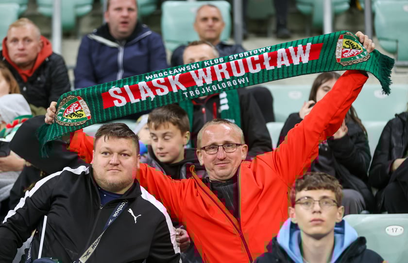 Kibice na meczu Śląska z Jagiellonią