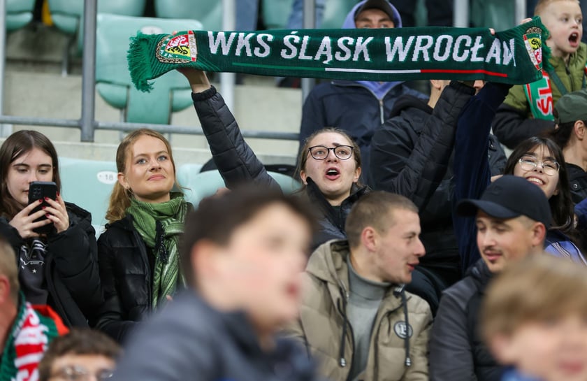 Kibice na meczu Śląska z Jagiellonią