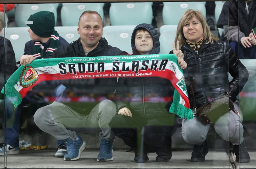 Kibice na meczu Śląska z Jagiellonią