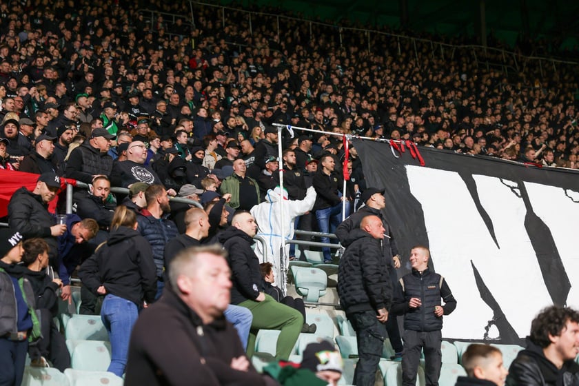 Kibice na meczu Śląska z Jagiellonią