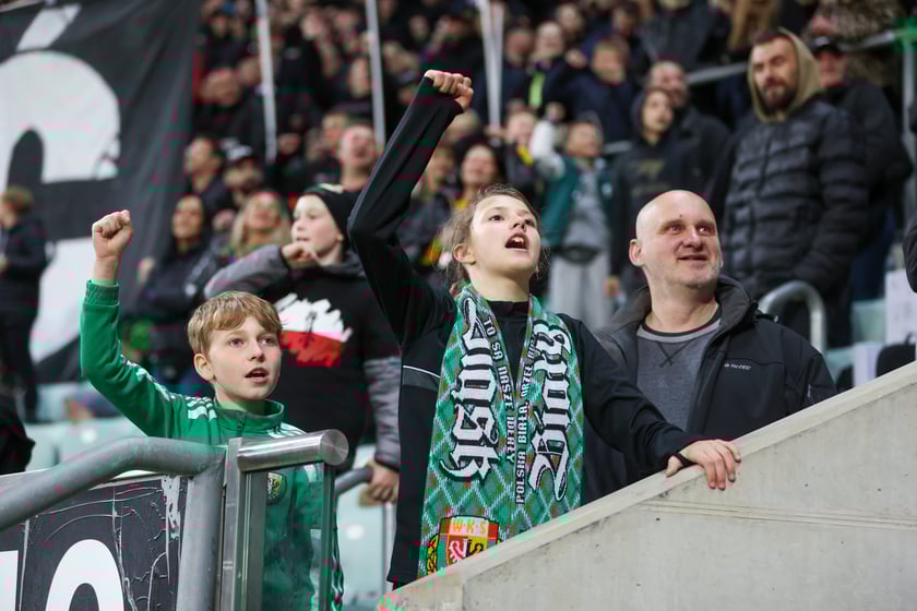Kibice na meczu Śląska z Jagiellonią