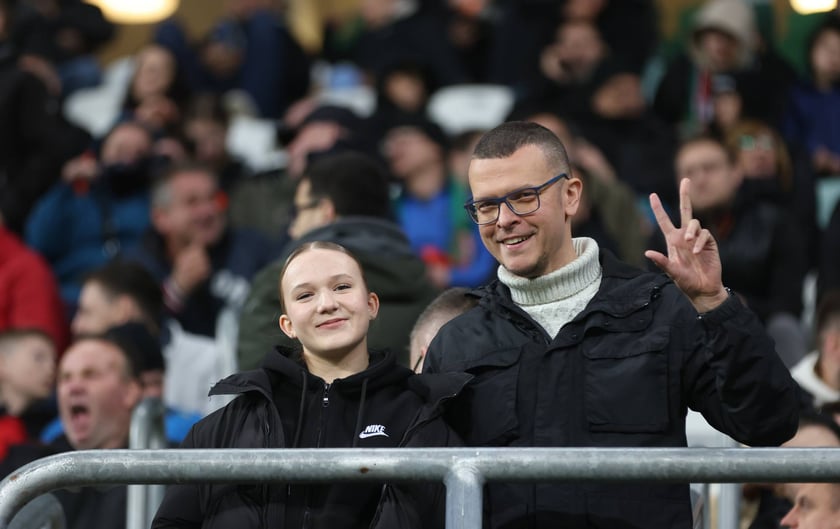 Kibice na meczu Śląska z Jagiellonią