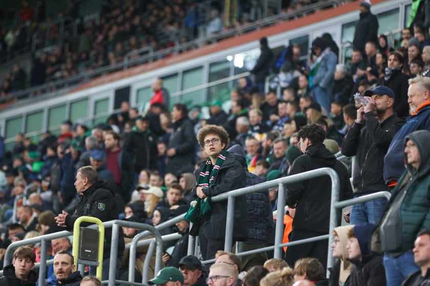 Kibice na meczu Śląska z Jagiellonią