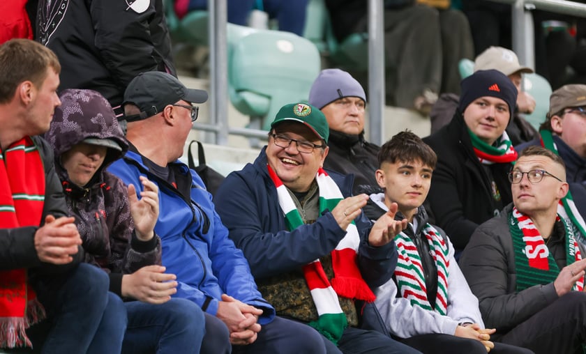 Kibice na meczu Śląska z Jagiellonią