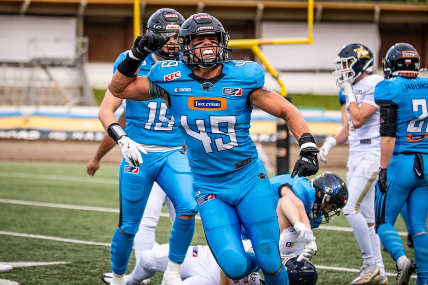 Panthers Wrocław pokonali Fehervar Enthroners 55:12 podczas pierwszego spotkania European League of Football 2025