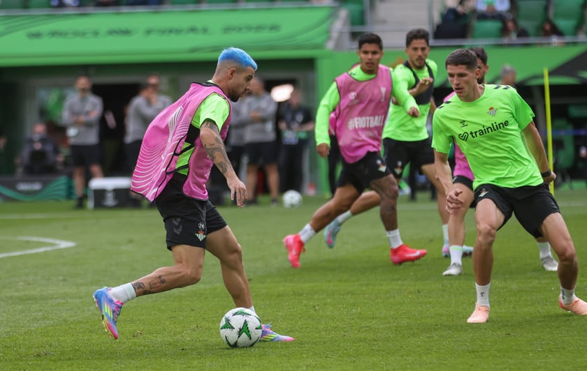 Trening Betisu na stadionie we Wrocławiu przed finałem z Chelsea, 27 maja