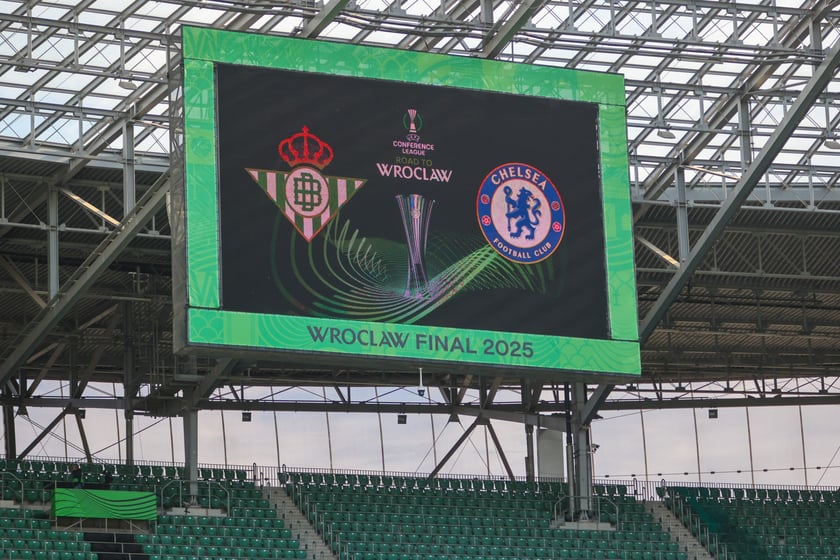 Trening Betisu na stadionie we Wrocławiu przed finałem z Chelsea, 27 maja