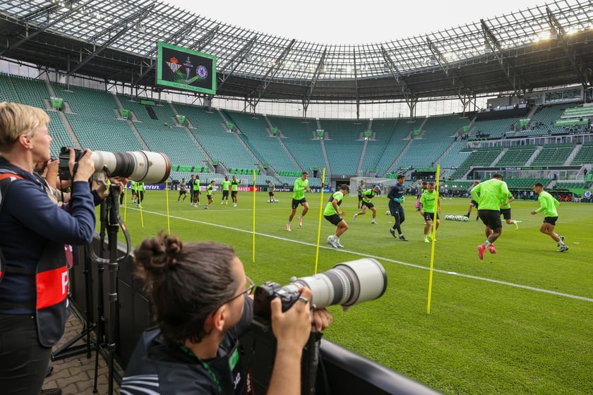 Trening Betisu na stadionie we Wrocławiu przed finałem z Chelsea, 27 maja