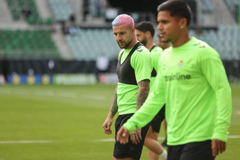 Trening Betisu na stadionie we Wrocławiu przed finałem z Chelsea, 27 maja