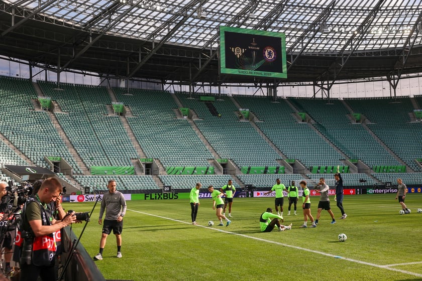 Trening Betisu na stadionie we Wrocławiu przed finałem z Chelsea, 27 maja